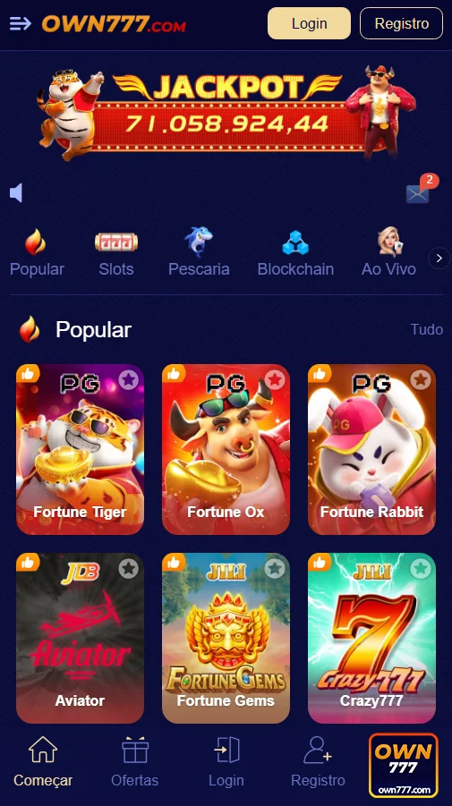 Imagem de jogos emocionantes e bônus no own777.com